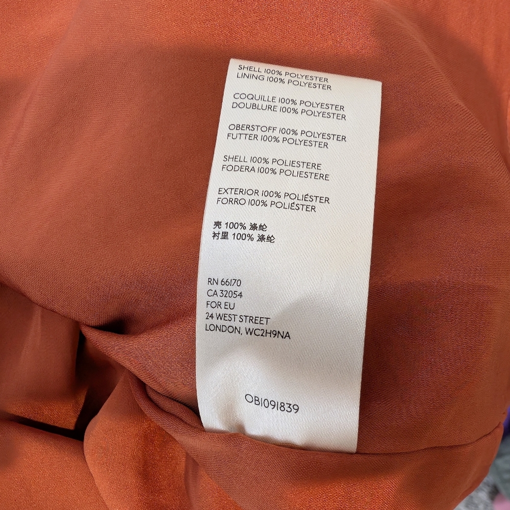 💘 NWT By Anthropologie Marie Sequined Blouse Copper Orange Sequin Puff Sleeve - Picture 10 of 10